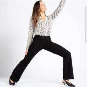 Betabrand Boot Cut Classic Dress Pants Ponte Yoga Black Size Large